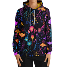 Colorful Comfy Neon Flowers Fashion Hoodie - ELIVIOR