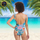 Cute Pastel Embroidery Floral Print Swimsuit - ELIVIOR