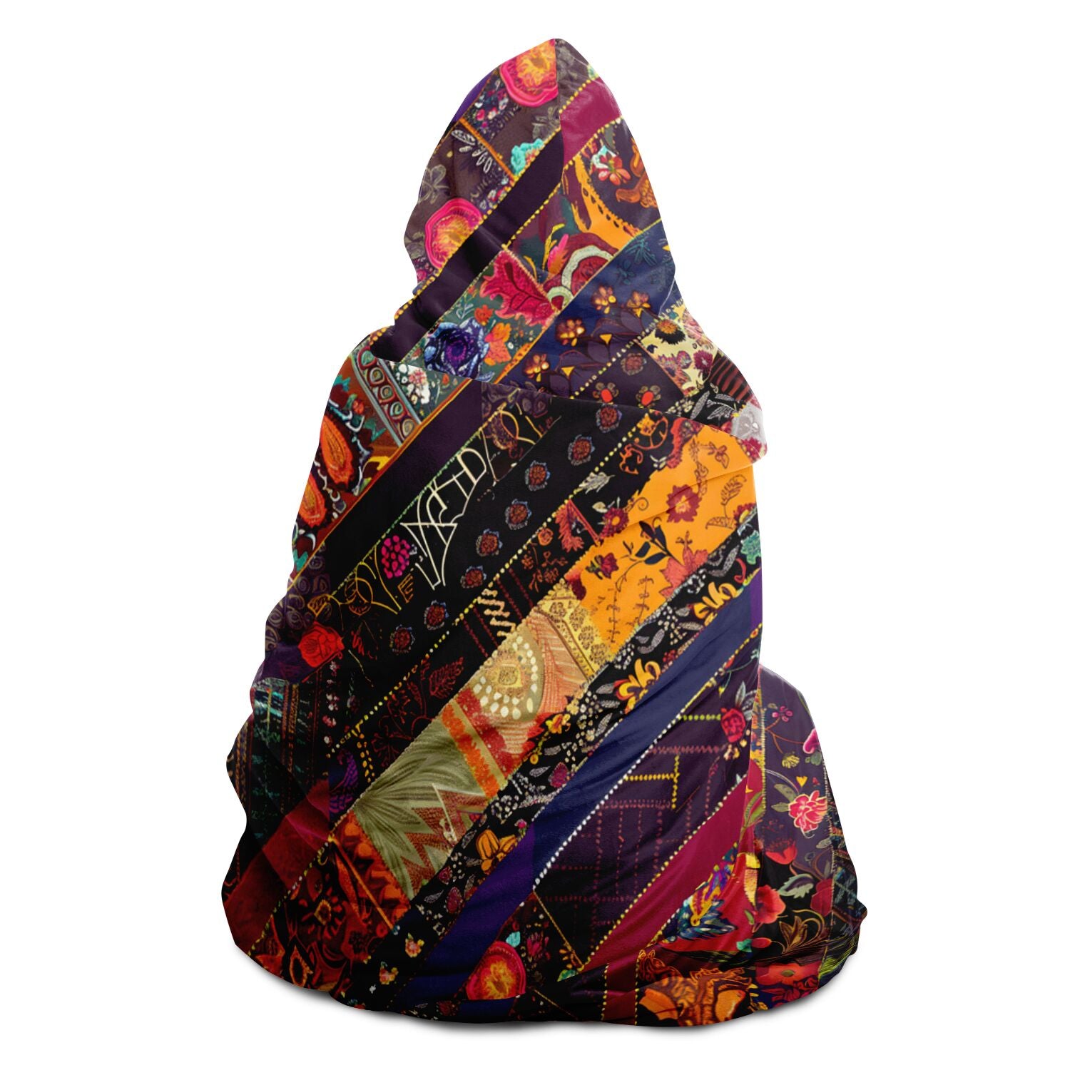 hoodie blanket with Boho patch print
