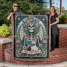 The Cat Lady Tarot Card Vintage Woven Blanket