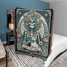 The Cat Lady Tarot Card Vintage Woven Blanket
