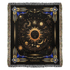 Celestial Sun and Moon Cotton Woven Throw Blanket