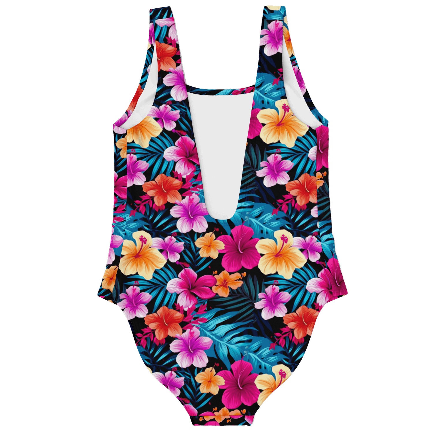 Vintage Hawaiian Tropical Flowers One Piece Swimsuit - ELIVIOR