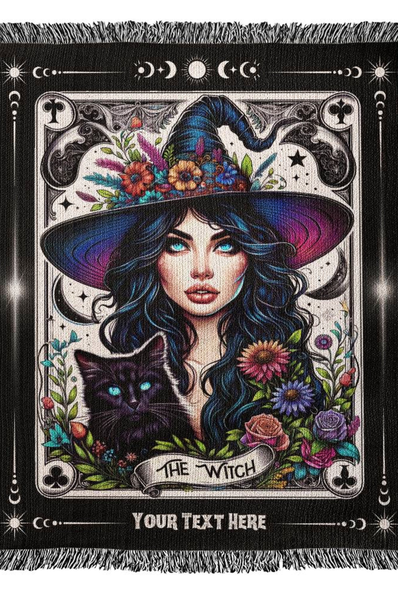 The Witch Tarot Card Woven Blanket