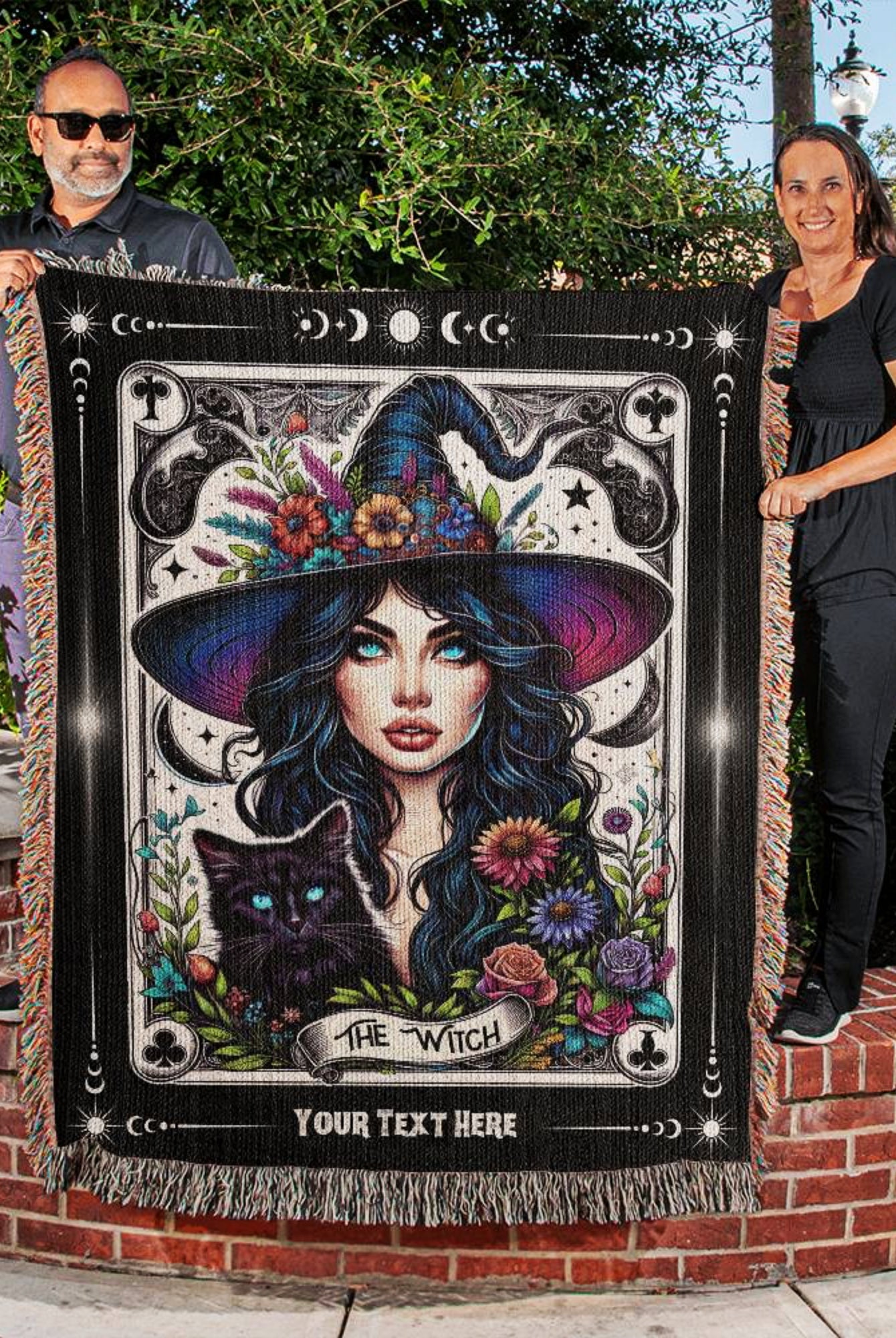 The Witch Tarot Card Woven Blanket Throw