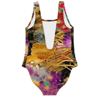 Chiyogami Flowers Print One Piece Swimsuit - ELIVIOR