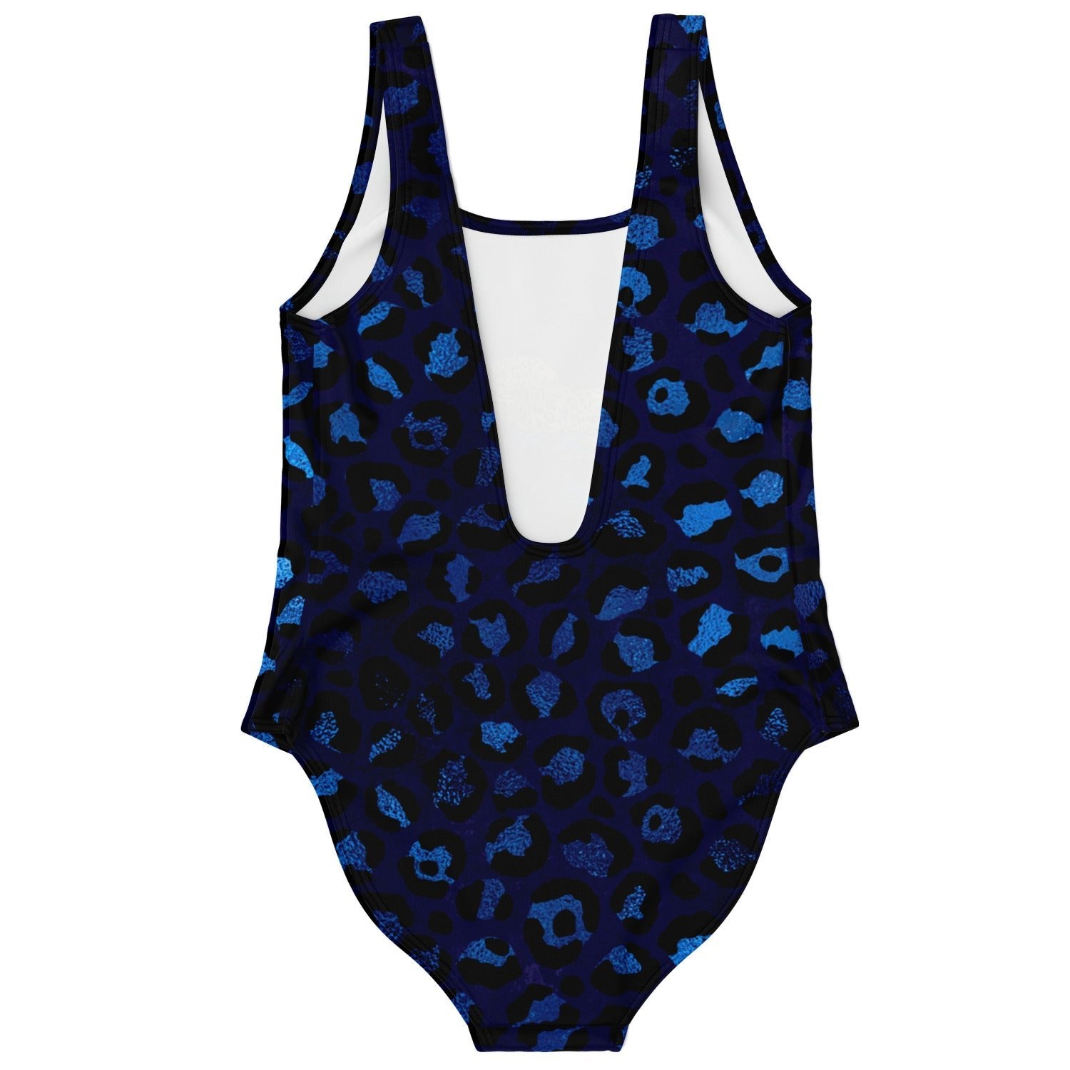 Designer One Piece Swimsuit Blue Gold Leopard - ELIVIOR