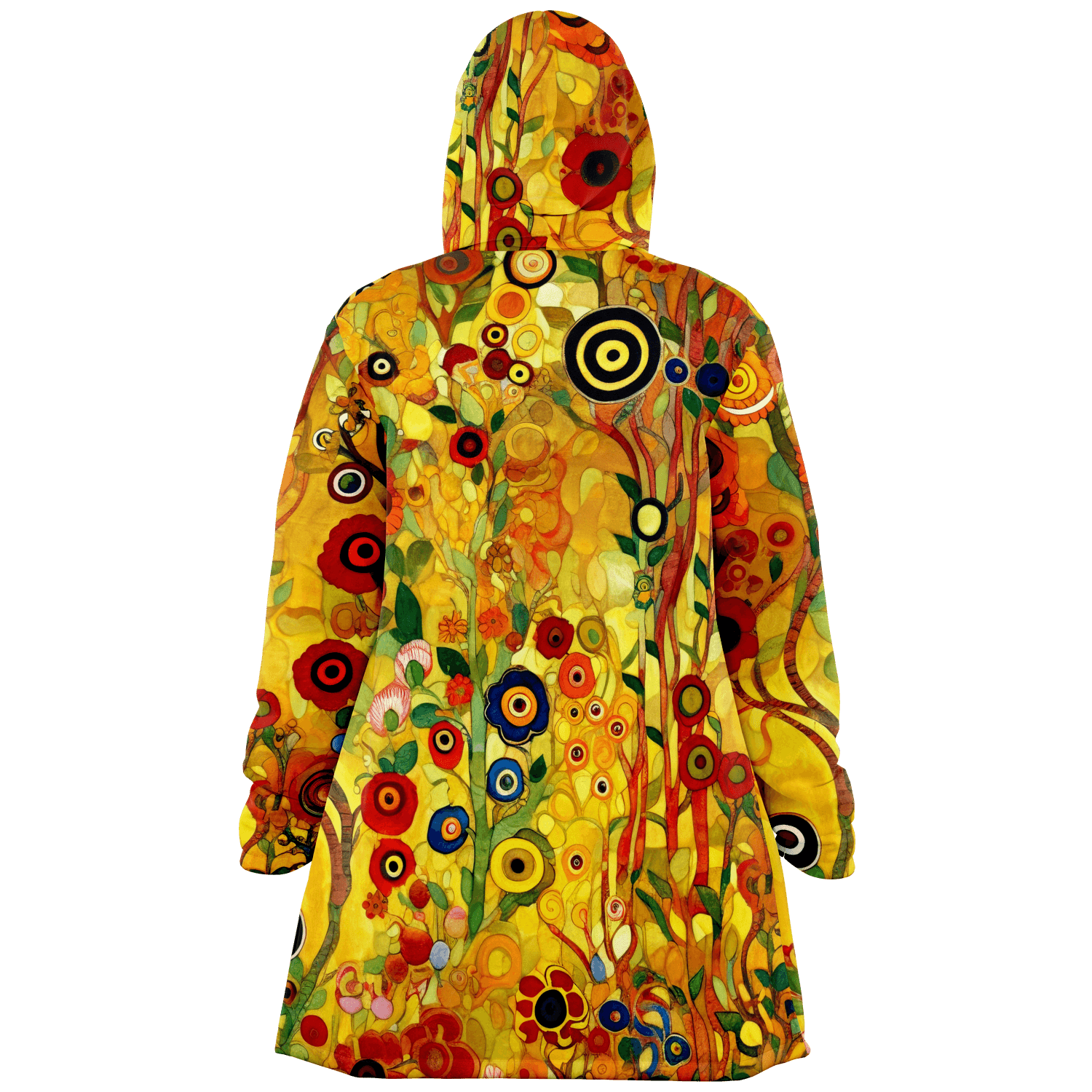 Klimt Art Inspired Floral Luxurious Cloak with Hood - ELIVIOR