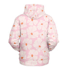 pink hoodie with cute retro flowers print