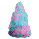 hooded blanket with pastel knitted pattern
