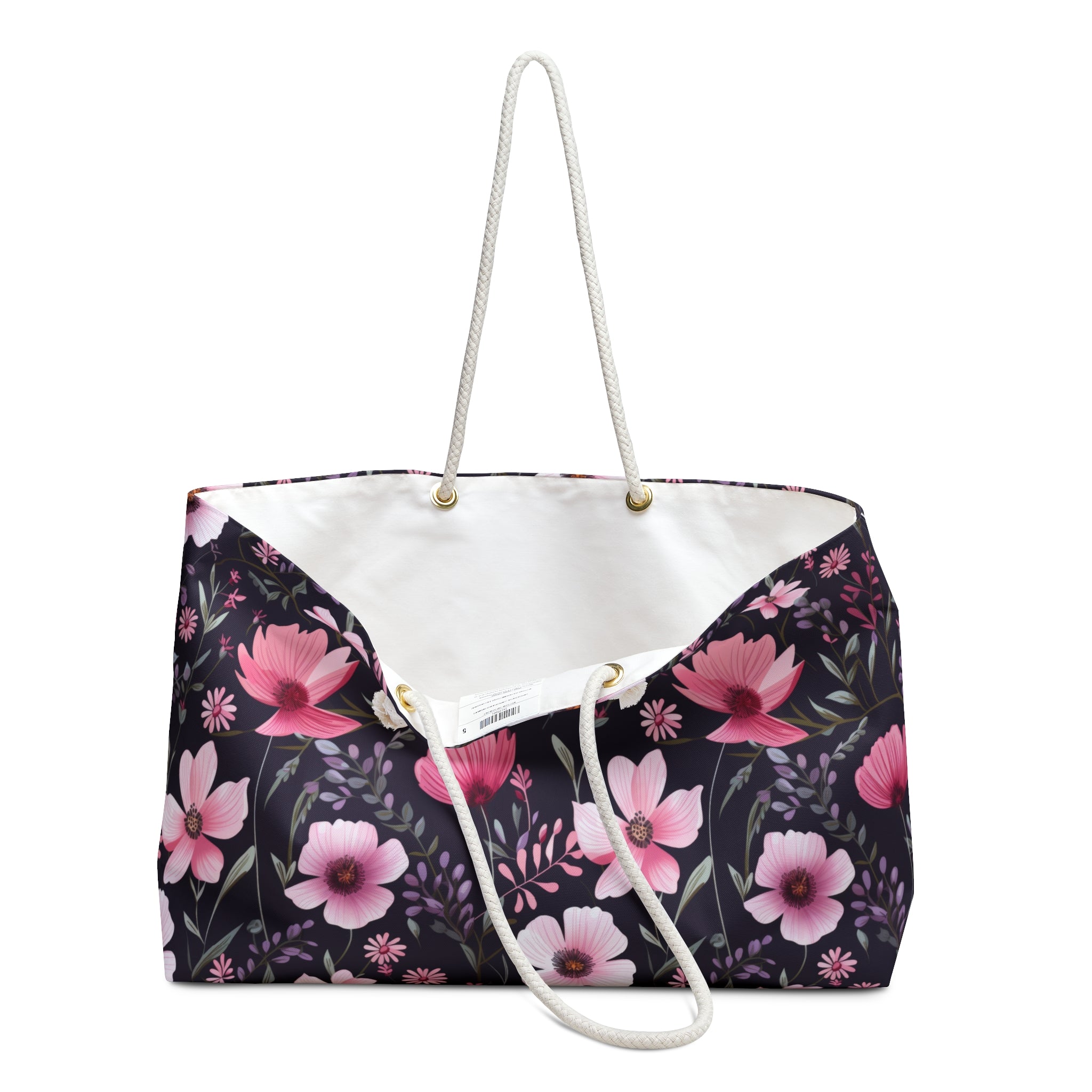 large tote with floral print