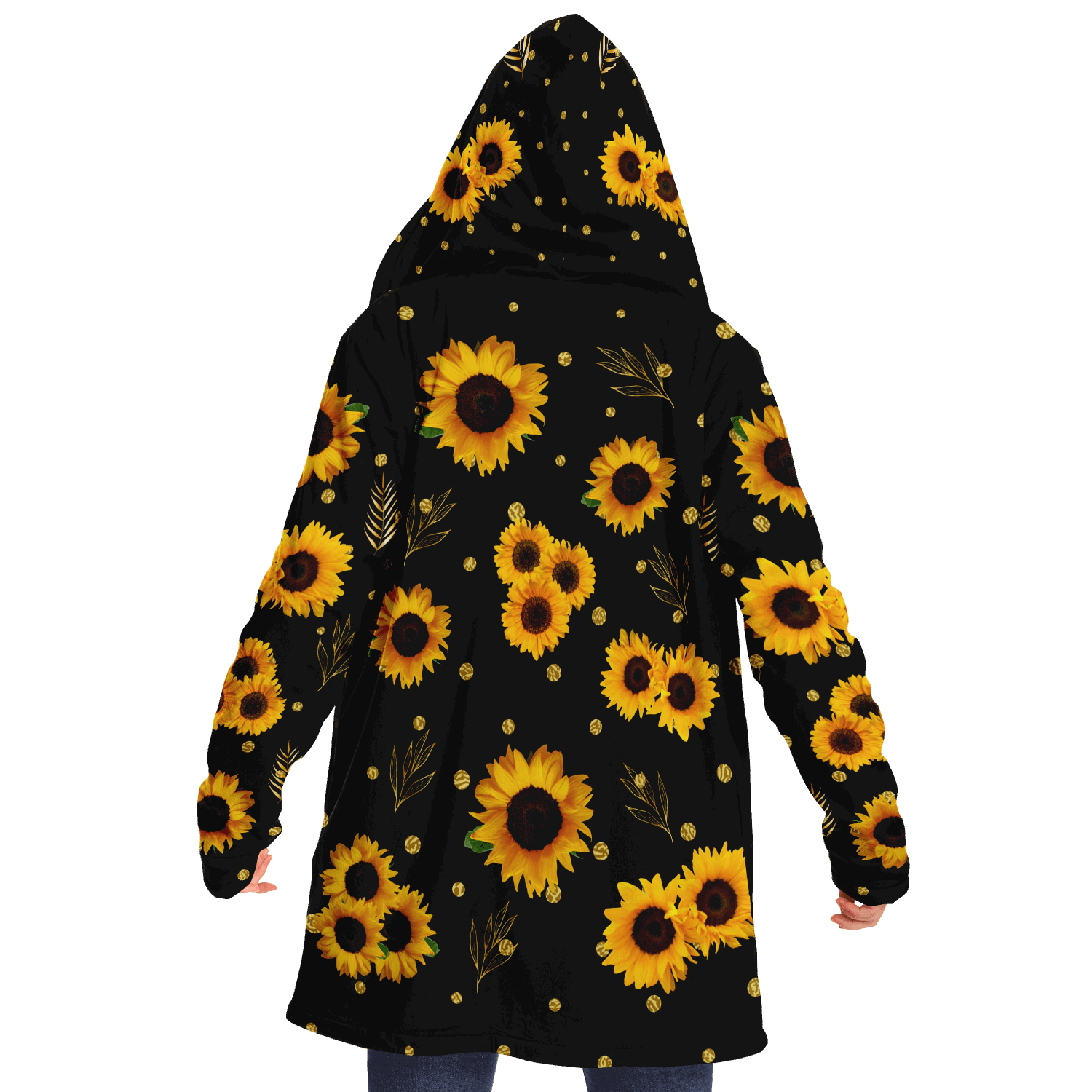 black cloak with sunflowers
