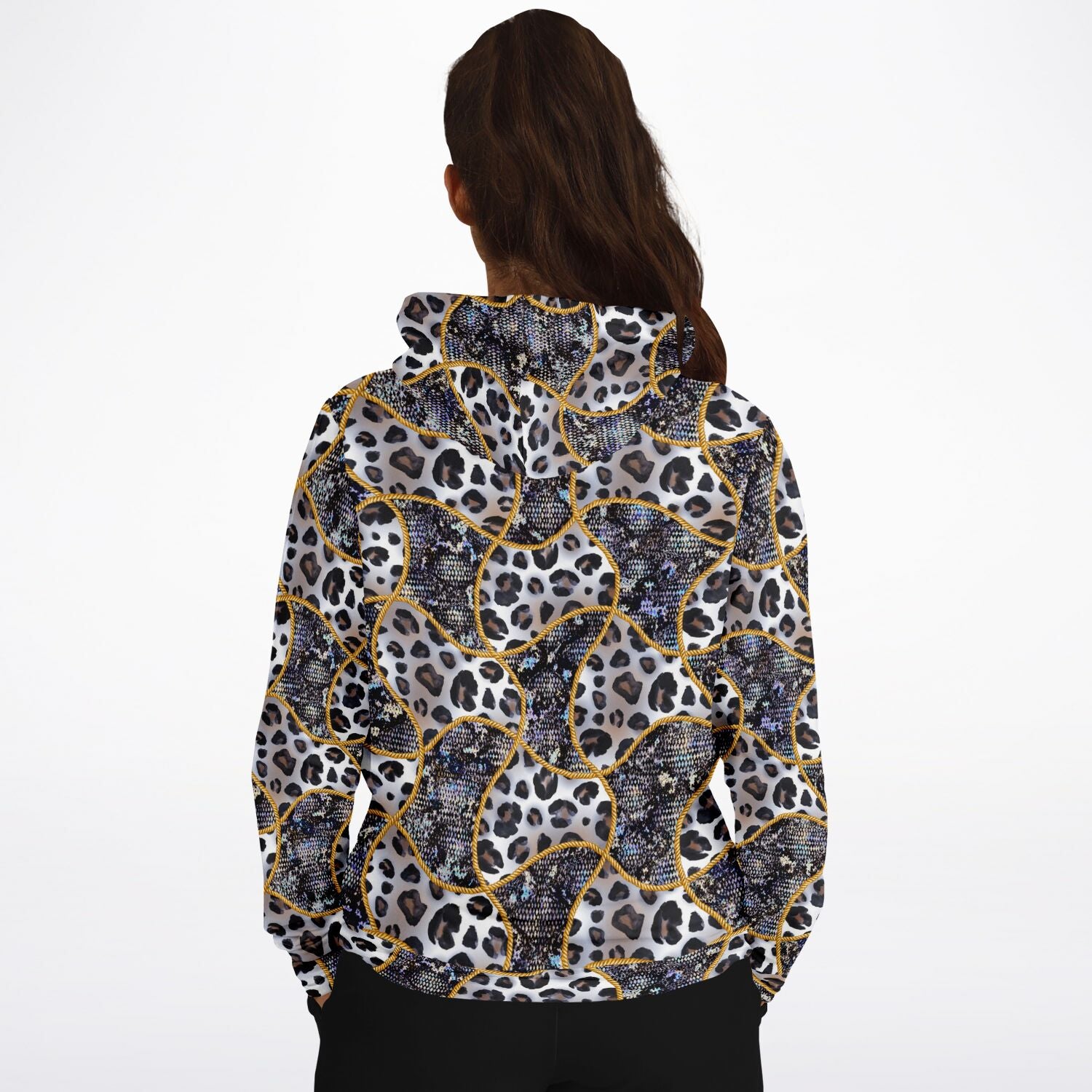 leopard snakeskin print fashion hoodie