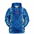Fashionable stylish hoodie with blue leopard print