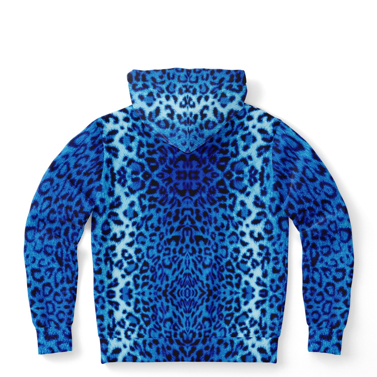 blue leopard print fashion hoodie for women