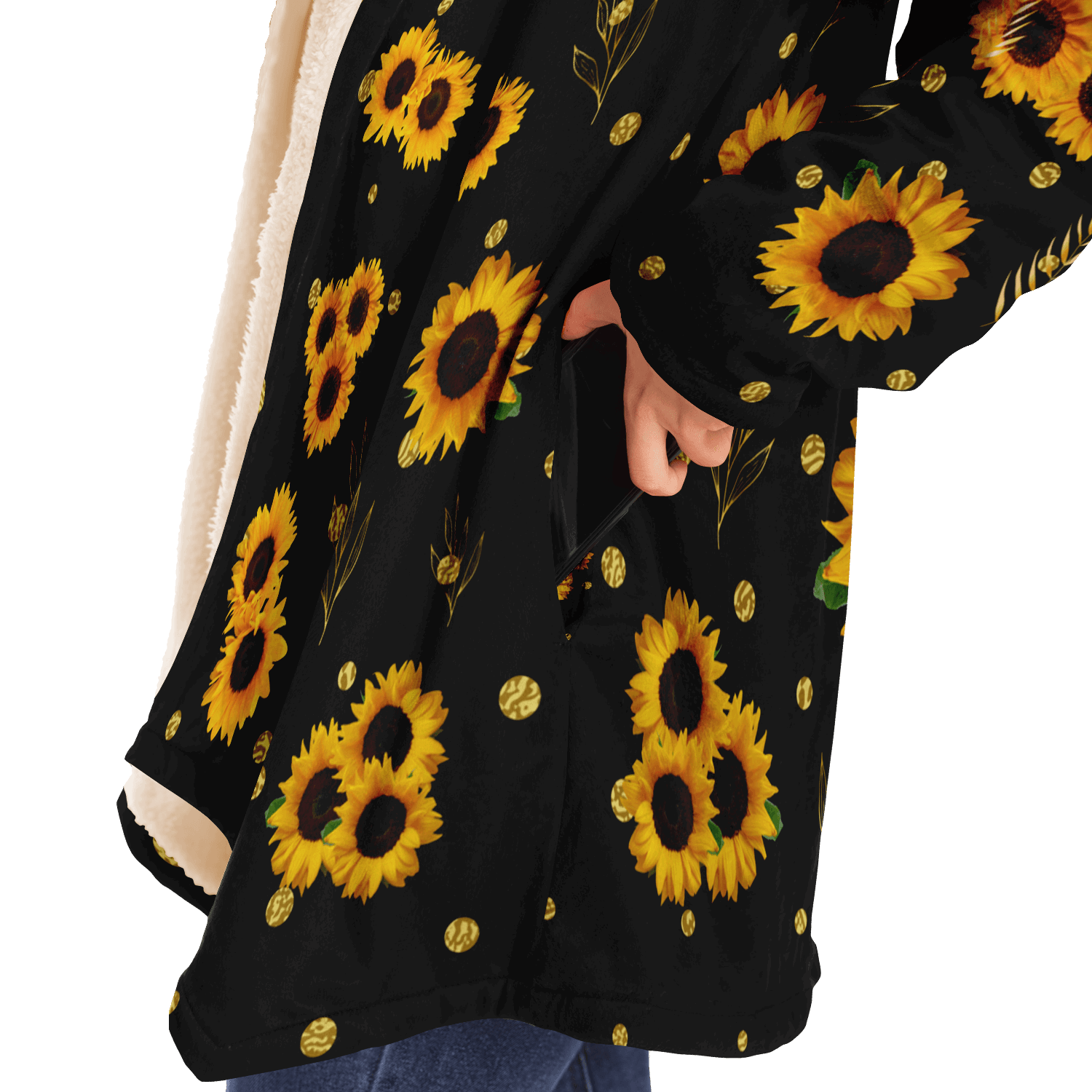 sunflowers print designer cloak