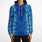 blue leopard print hoodie for women