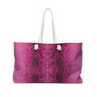 pink snake skin print weekender bag