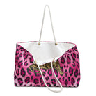 pink leopard designer tote