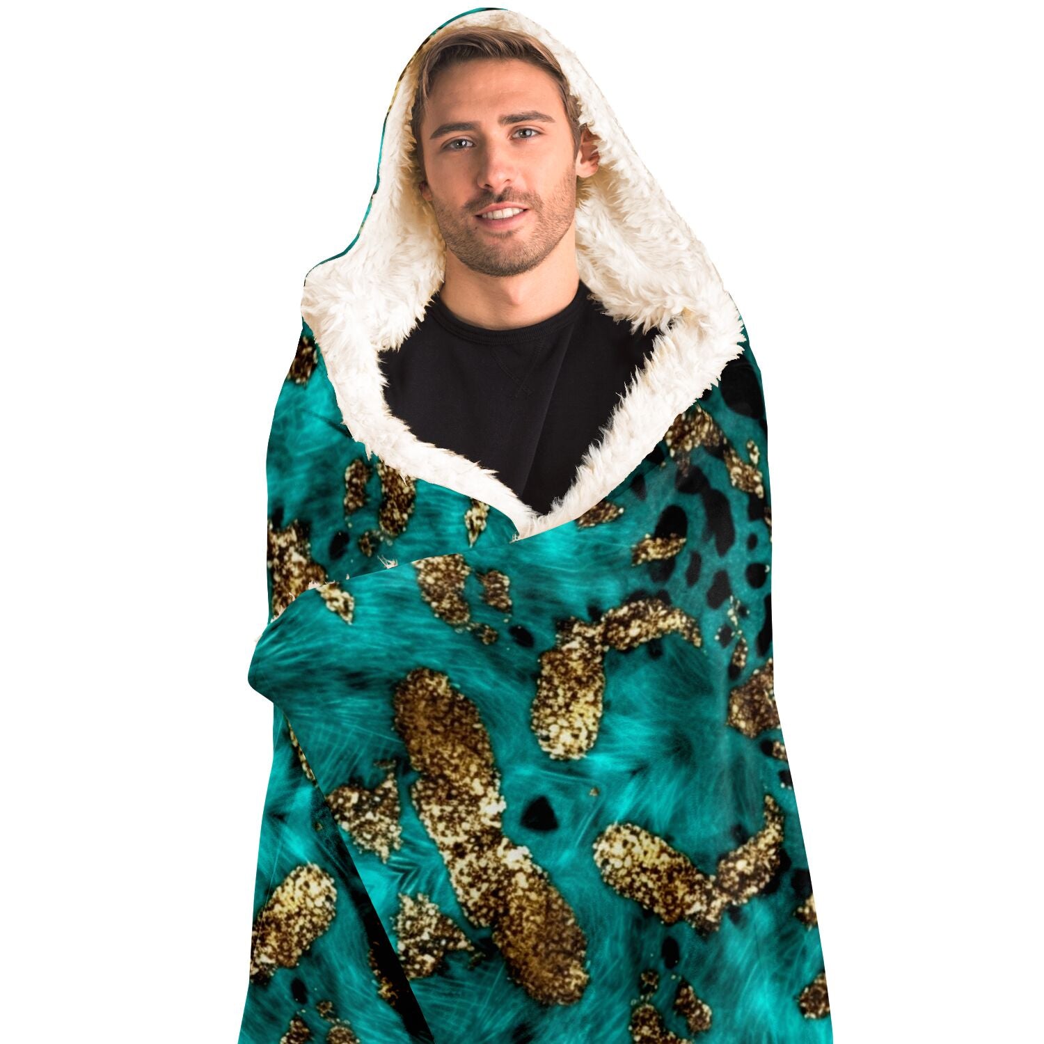 Leopard print hooded blanket sale