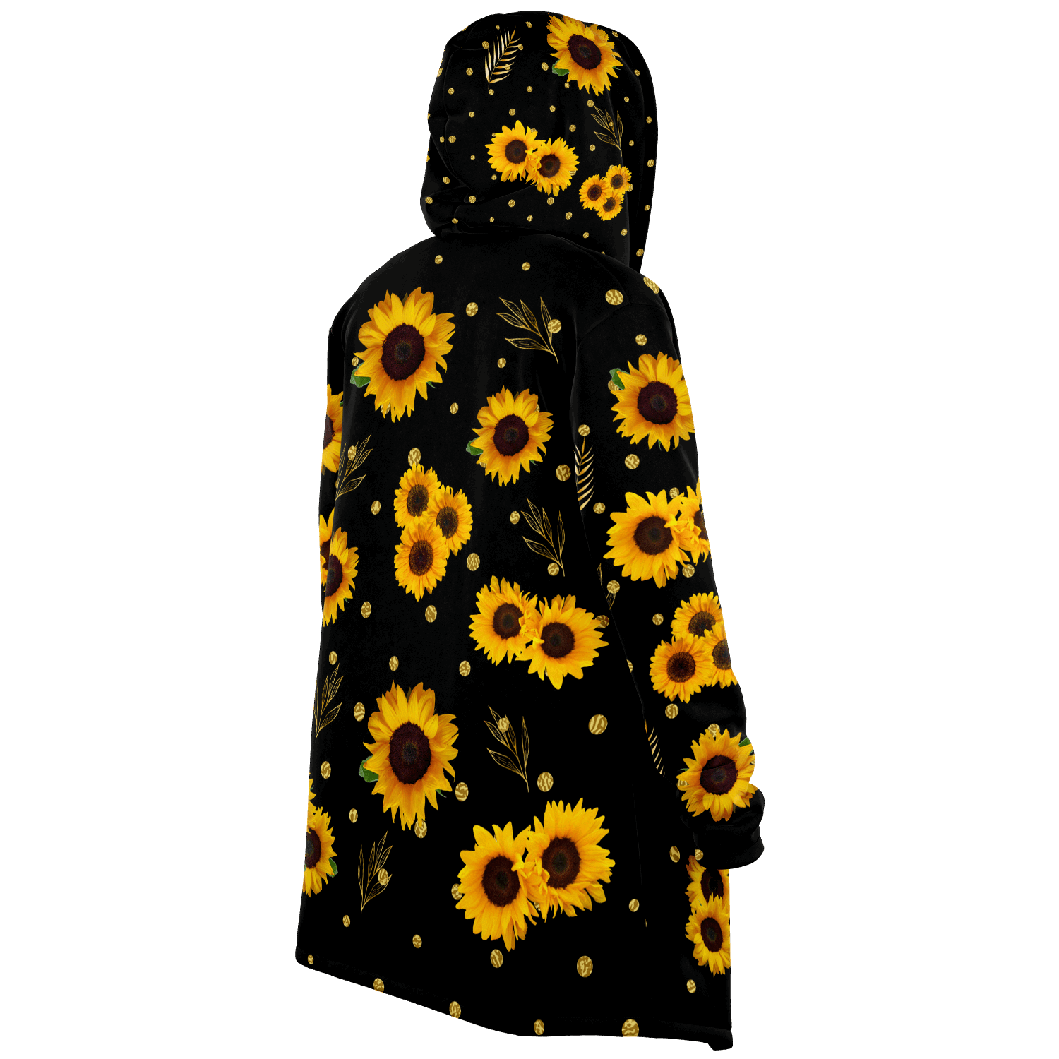 Sunflowers Luxe Fashionable Cloak with Hood - ELIVIOR
