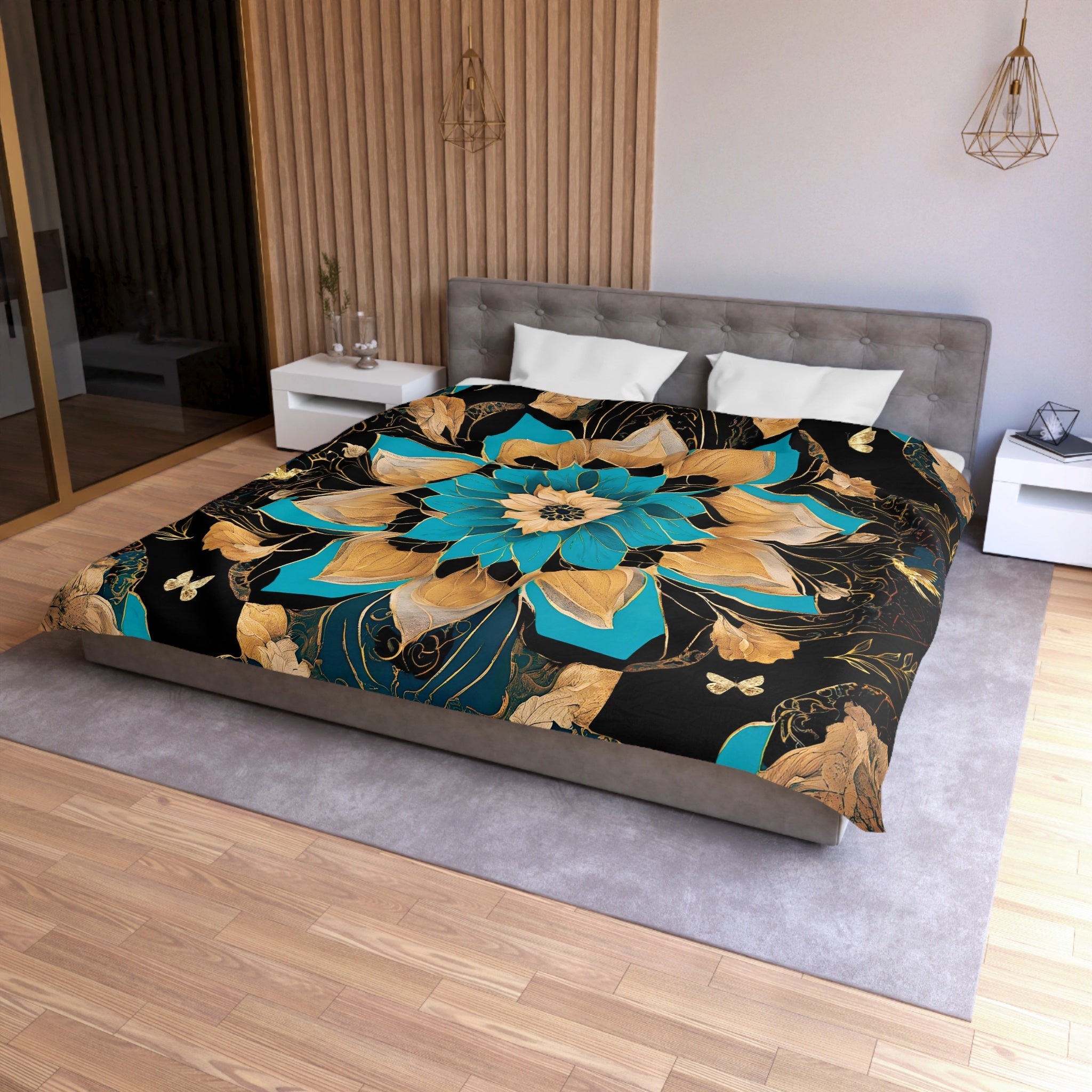 Boho Floral Art Luxury Duvet Cover