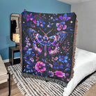 Celestial Moth Floral Woven Throw Blanket