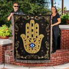 Hamsa Evil Eye Woven Blanket