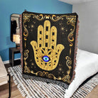 Hamsa Evil Eye Woven Blanket Throw