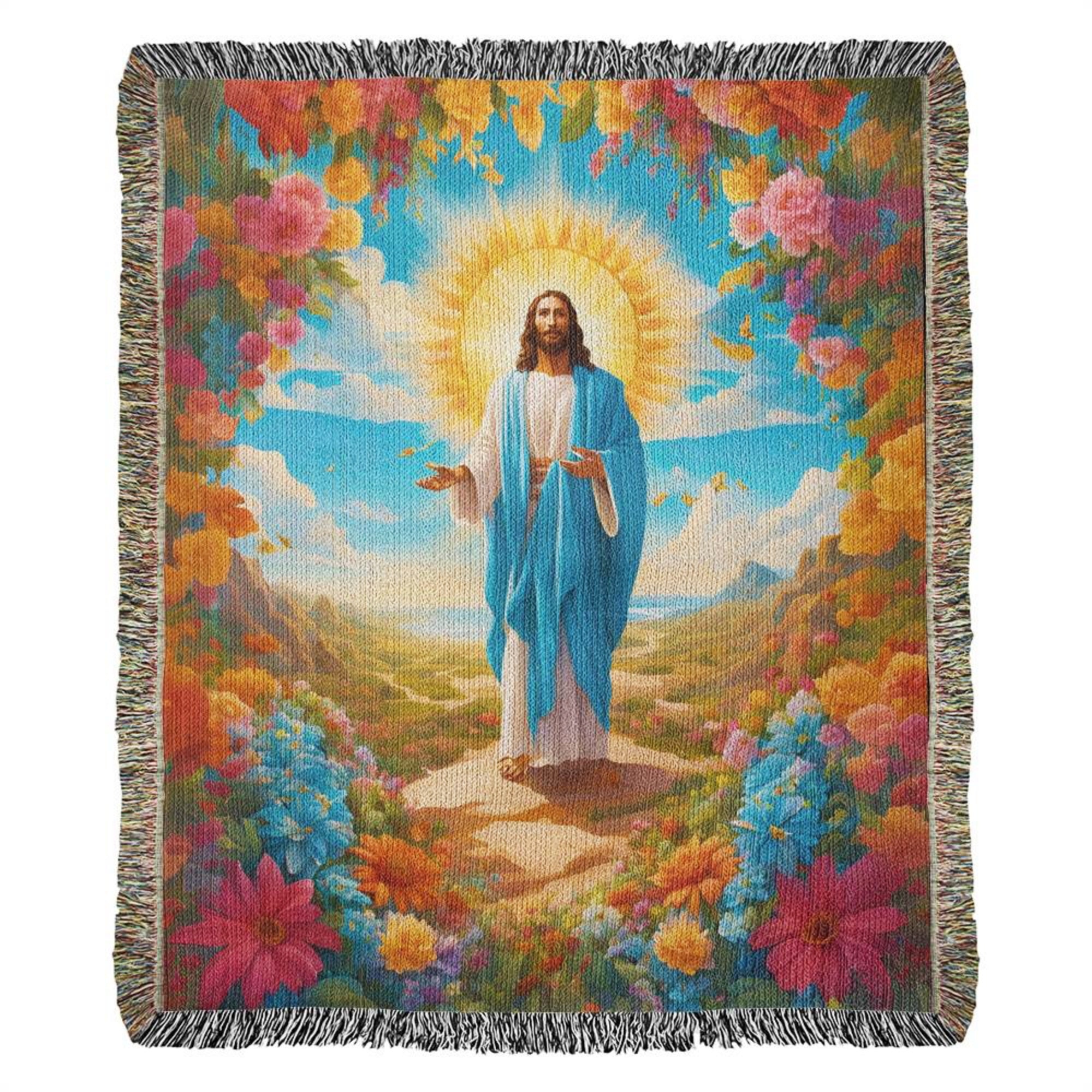 Jesus Woven Tapestry Blanket Throw