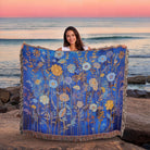 Klimt Flowers Woven Throw Blanket Bedroom Decor
