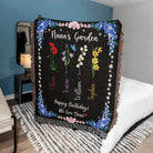 Personalized Birthday Gift for Nana Woven Blanket