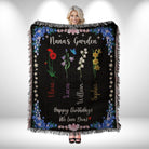 Personalized Birthday Gift for Grandma Woven Blanket