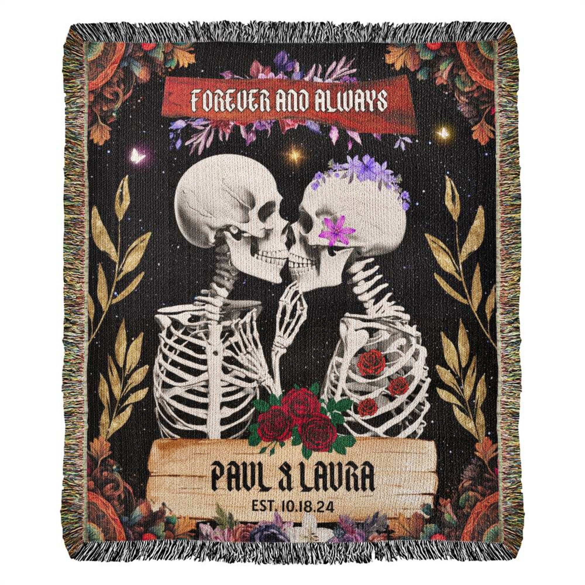 Personalized Skeleton Tapestry Blanket