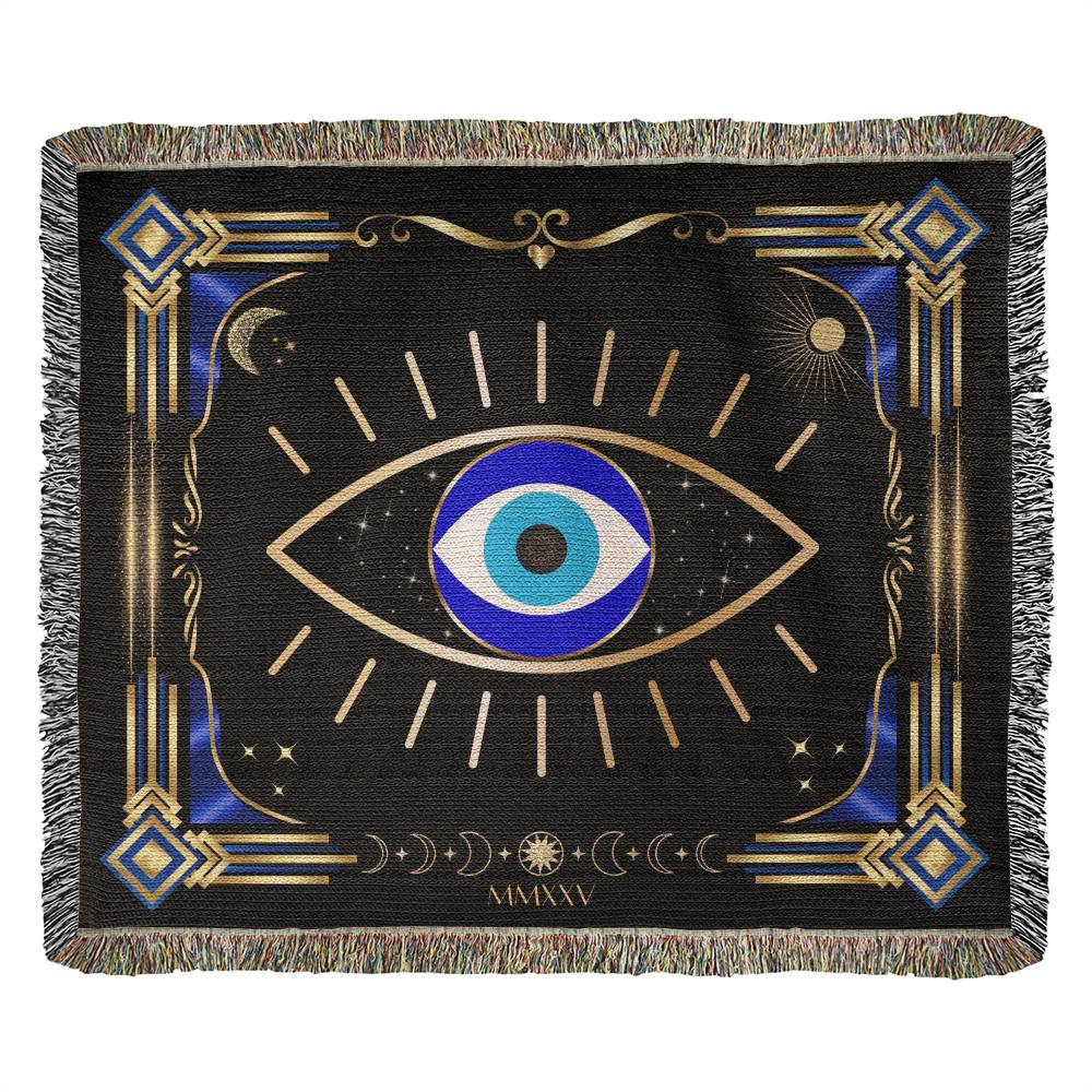 Evil Eye Woven Blanket Throw