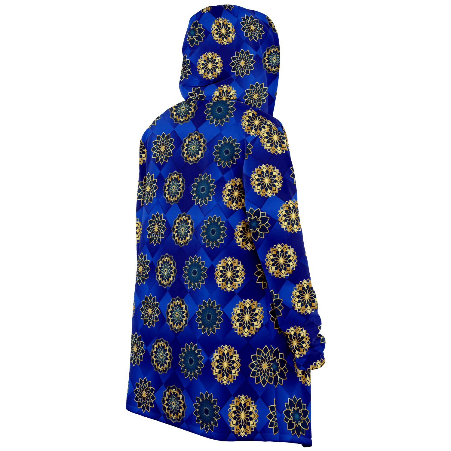 Blue Diamond Golden Mandala Luxurious Cloak - ELIVIOR