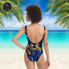 Blue Gold Leopard One Piece Swimsuit - ELIVIOR