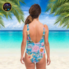 Cute Pastel Embroidery Floral Print Swimsuit - ELIVIOR