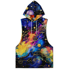 Drop Arm Hoodie with Bold Abstract Celestial Print - ELIVIOR