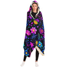 hoodie blanket with colorful floral print