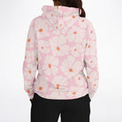 pink hoodie with retro flowers print