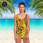 Klimt Flowers Stylish One Piece Swimsuit - ELIVIOR