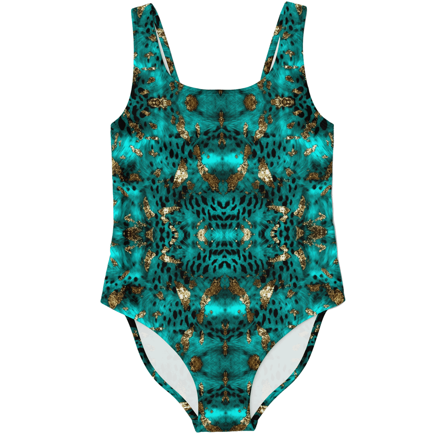 Luxe Teal Gold One Piece Swimsuit - ELIVIOR