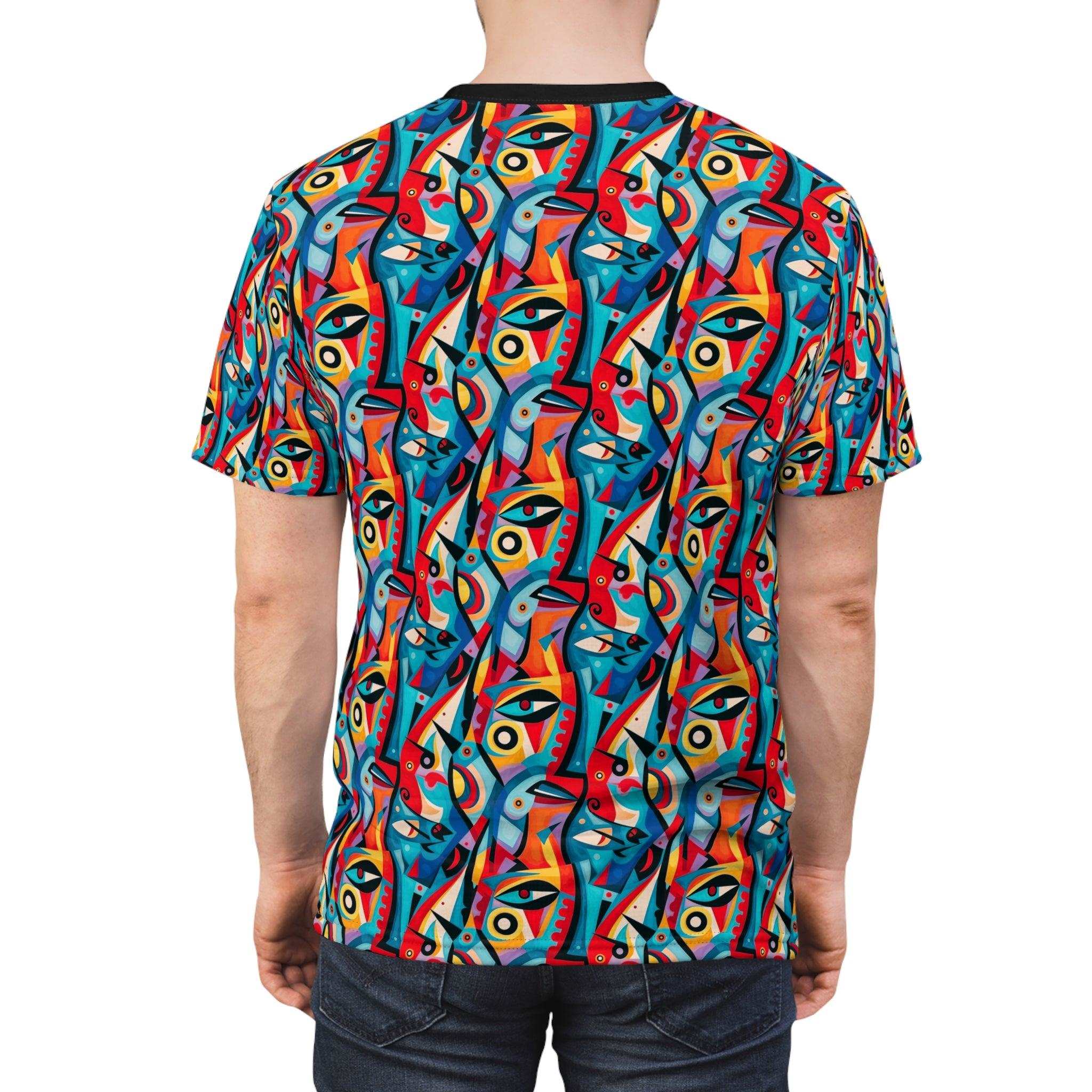 Picasso Art Inspired Colorful Graphic T-Shirt - ELIVIOR