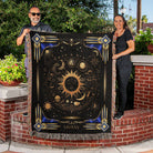 Celestial Sun and Moon Woven Throw Blanket Gift