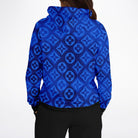 Blue Diamond Checkered Monogram Fashion Hoodie - ELIVIOR