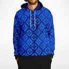 Blue Diamond Checkered Monogram Fashion Hoodie - ELIVIOR