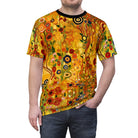 Gustav Klimt Inspired Colorful Floral Graphic T-shirt - ELIVIOR