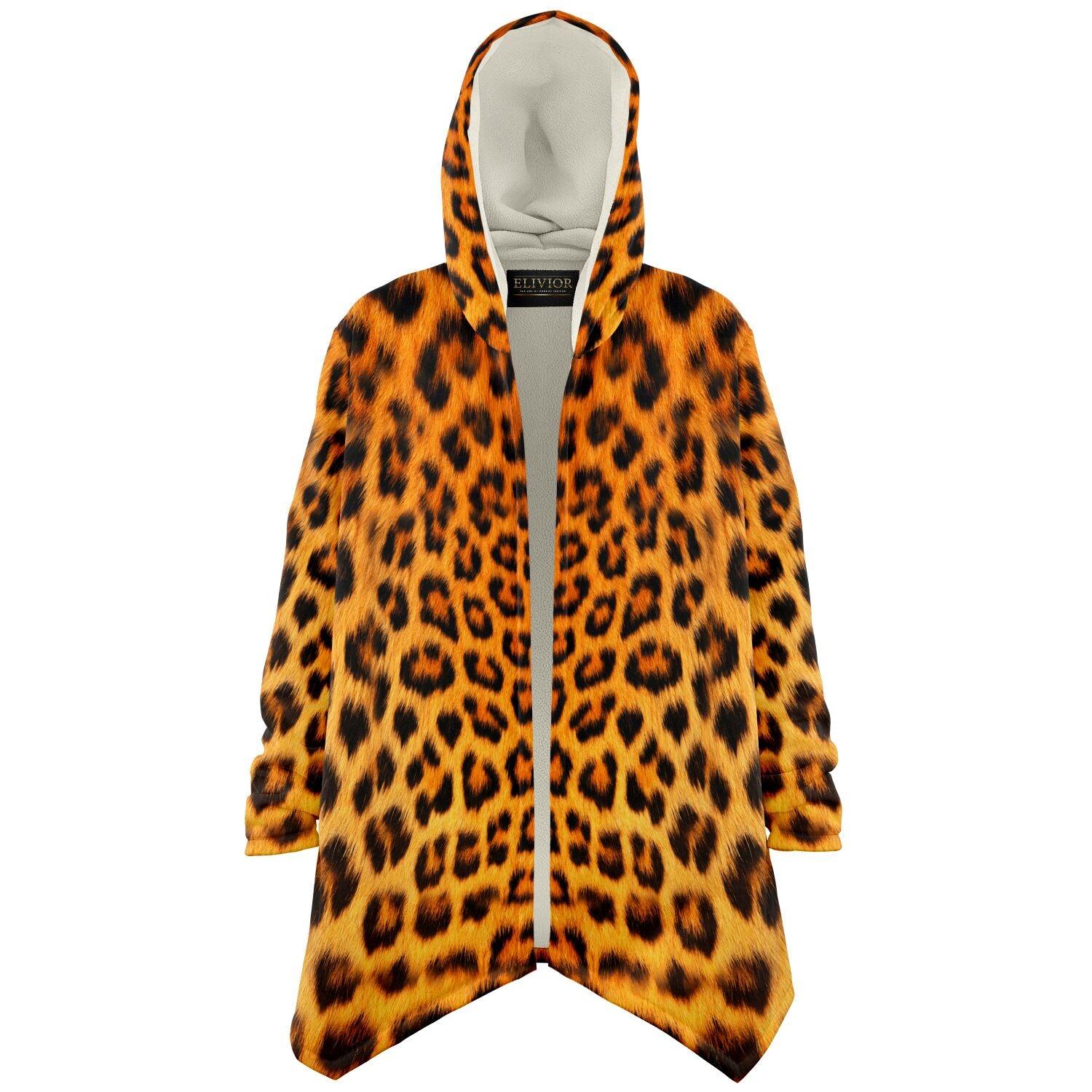 Luxurious Fashionable Leopard Print Cloak with Hood - ELIVIOR