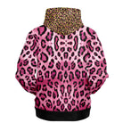 Pink Leopard Print Fashion Hoodie - ELIVIOR
